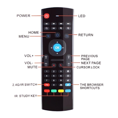 Plug And Play Battery Operated Remote Control , Mini Pc Remote Control Keyboard 